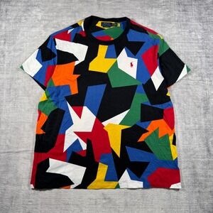 Polo Ralph Lauren Shirt Mens XL Multicolor Geometric Abstract Classic Fit